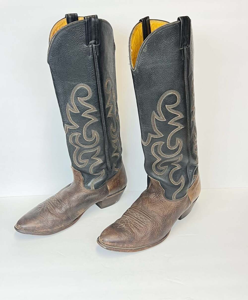 Nocona Vintage Two-Tone Leather Western Cowboy Boots Men’s Size 12B